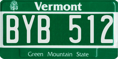 VT license plate BYB512