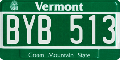 VT license plate BYB513
