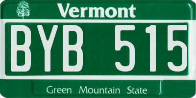 VT license plate BYB515
