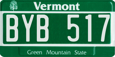VT license plate BYB517