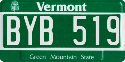 VT license plate BYB519