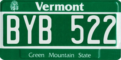 VT license plate BYB522