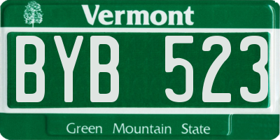 VT license plate BYB523