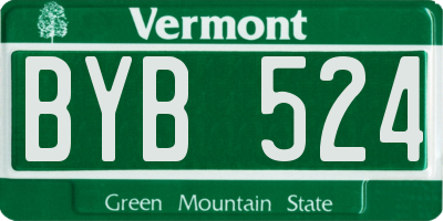 VT license plate BYB524