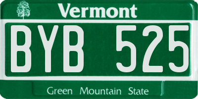 VT license plate BYB525
