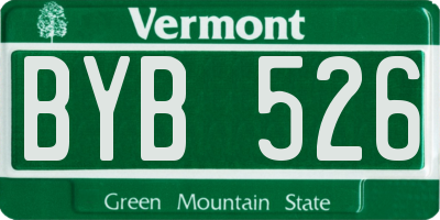 VT license plate BYB526