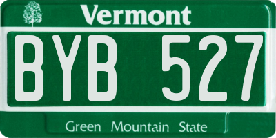 VT license plate BYB527