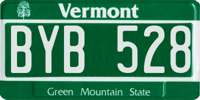 VT license plate BYB528