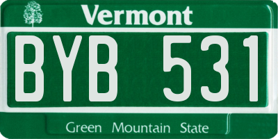 VT license plate BYB531