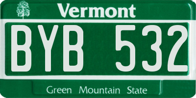 VT license plate BYB532