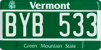 VT license plate BYB533