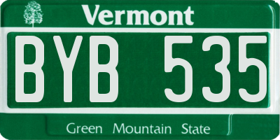 VT license plate BYB535