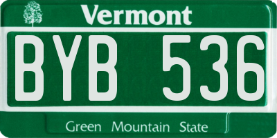 VT license plate BYB536