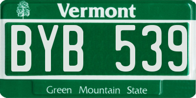 VT license plate BYB539