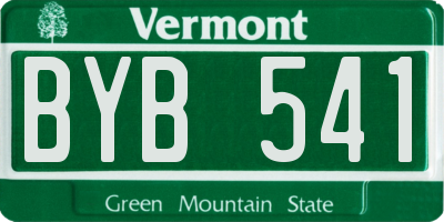 VT license plate BYB541