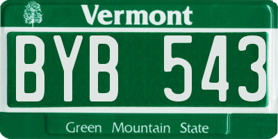 VT license plate BYB543
