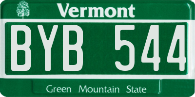 VT license plate BYB544