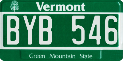 VT license plate BYB546