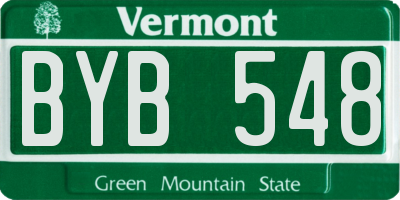 VT license plate BYB548
