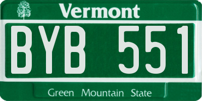 VT license plate BYB551