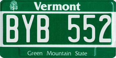 VT license plate BYB552