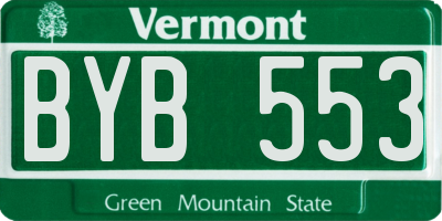 VT license plate BYB553