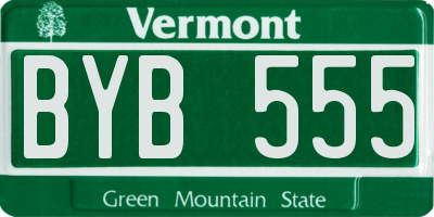VT license plate BYB555