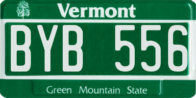 VT license plate BYB556