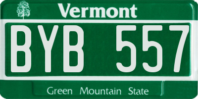 VT license plate BYB557