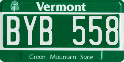 VT license plate BYB558