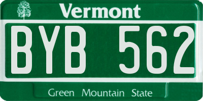 VT license plate BYB562