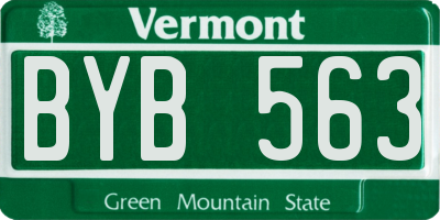 VT license plate BYB563
