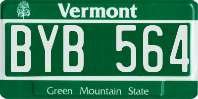 VT license plate BYB564