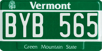 VT license plate BYB565