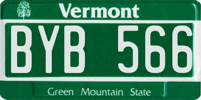 VT license plate BYB566