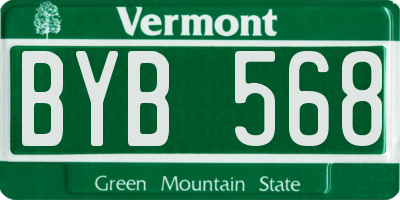 VT license plate BYB568