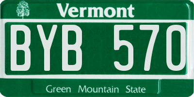 VT license plate BYB570