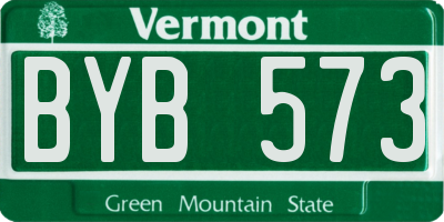 VT license plate BYB573