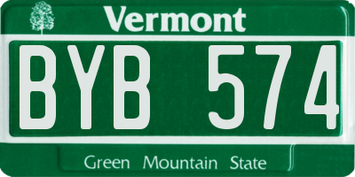 VT license plate BYB574