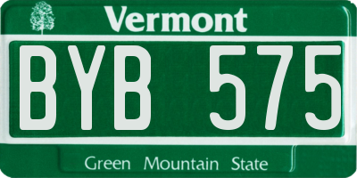 VT license plate BYB575