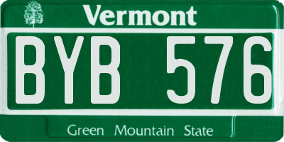 VT license plate BYB576