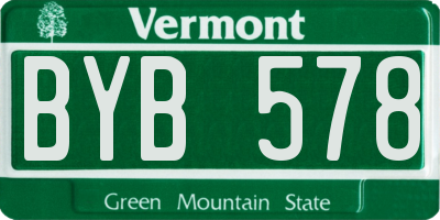VT license plate BYB578