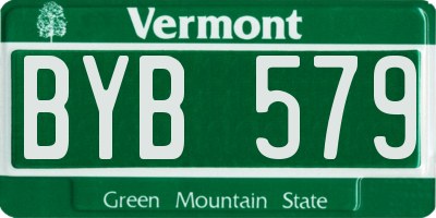 VT license plate BYB579