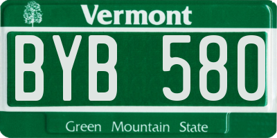 VT license plate BYB580