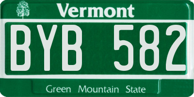 VT license plate BYB582