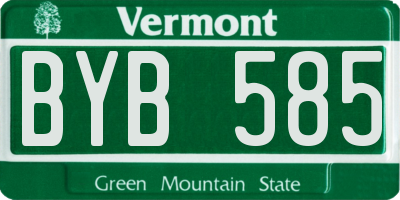 VT license plate BYB585