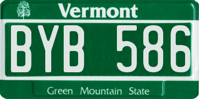 VT license plate BYB586