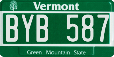 VT license plate BYB587