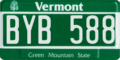 VT license plate BYB588