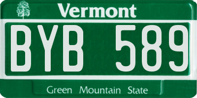 VT license plate BYB589